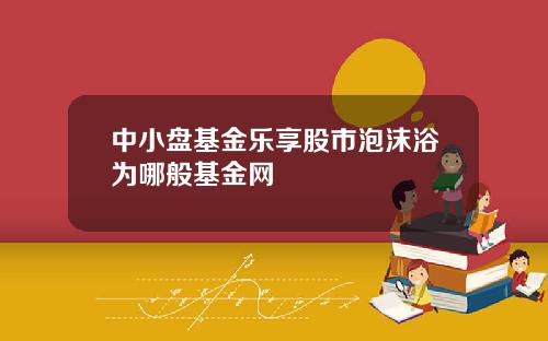 中小盘基金乐享股市泡沫浴为哪般基金网
