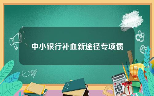 中小银行补血新途径专项债 中小银行补血新途径专项债