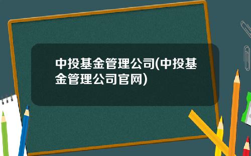 中投基金管理公司(中投基金管理公司官网)