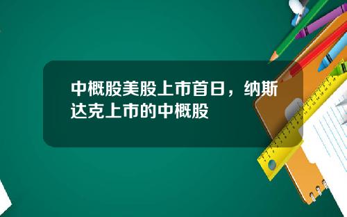 中概股美股上市首日，纳斯达克上市的中概股