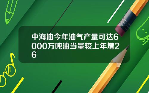 中海油今年油气产量可达6000万吨油当量较上年增26