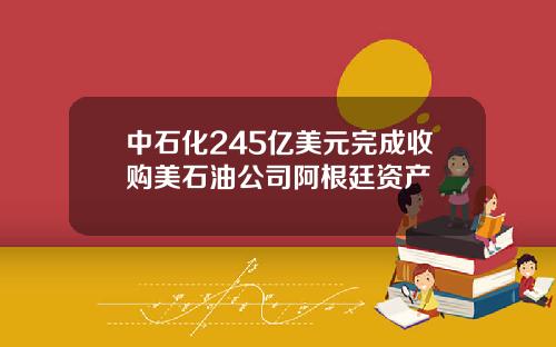 中石化245亿美元完成收购美石油公司阿根廷资产