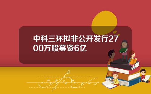 中科三环拟非公开发行2700万股募资6亿