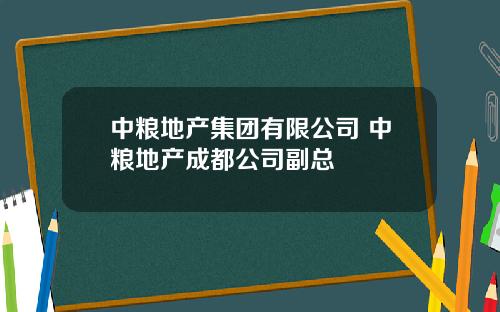 中粮地产集团有限公司 中粮地产成都公司副总