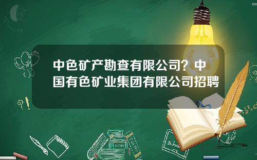 中色矿产勘查有限公司？中国有色矿业集团有限公司招聘