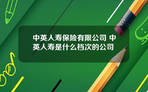 中英人寿保险有限公司 中英人寿是什么档次的公司