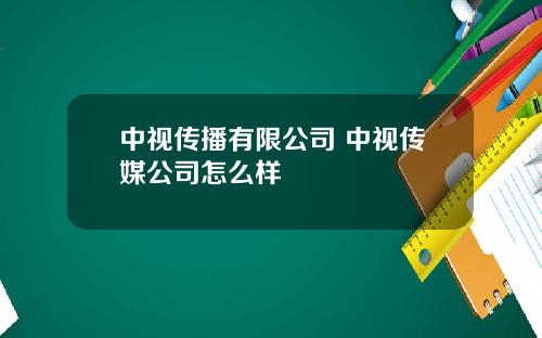 中视传播有限公司 中视传媒公司怎么样