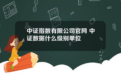 中证指数有限公司官网 中证数据什么级别单位