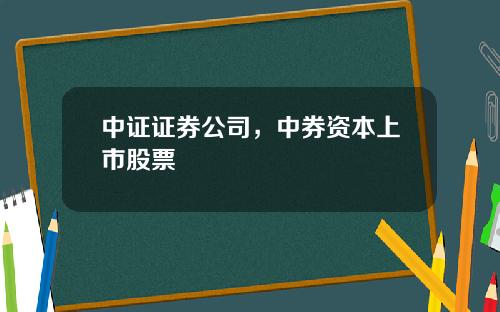 中证证券公司，中券资本上市股票