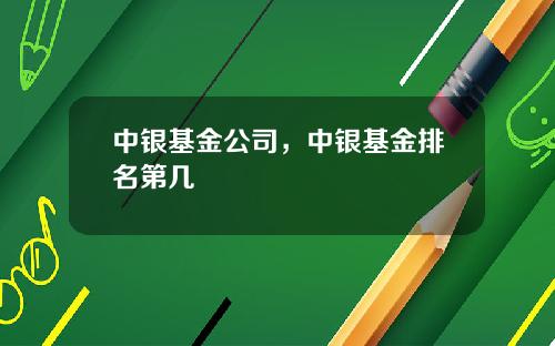 中银基金公司，中银基金排名第几