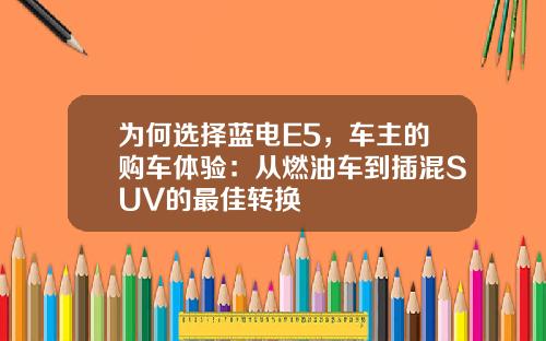 为何选择蓝电E5，车主的购车体验：从燃油车到插混SUV的最佳转换