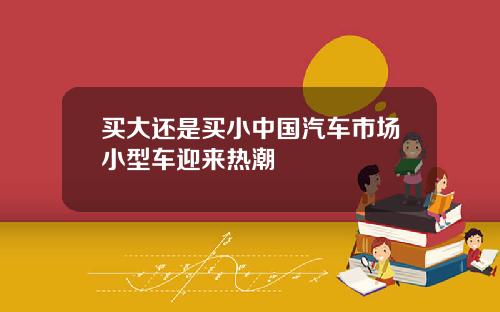 买大还是买小中国汽车市场小型车迎来热潮