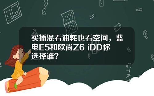 买插混看油耗也看空间，蓝电E5和欧尚Z6 iDD你选择谁？
