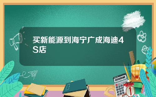 买新能源到海宁广成海迪4S店