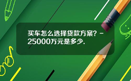 买车怎么选择贷款方案？-25000万元是多少.