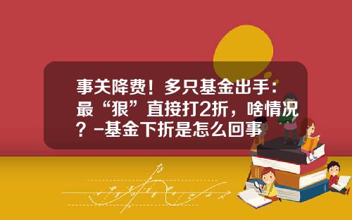 事关降费！多只基金出手：最“狠”直接打2折，啥情况？-基金下折是怎么回事