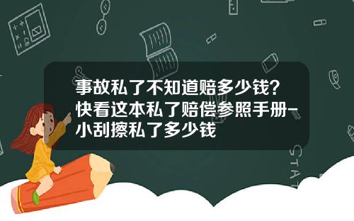 事故私了不知道赔多少钱？快看这本私了赔偿参照手册-小刮擦私了多少钱