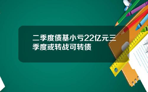 二季度债基小亏22亿元三季度或转战可转债