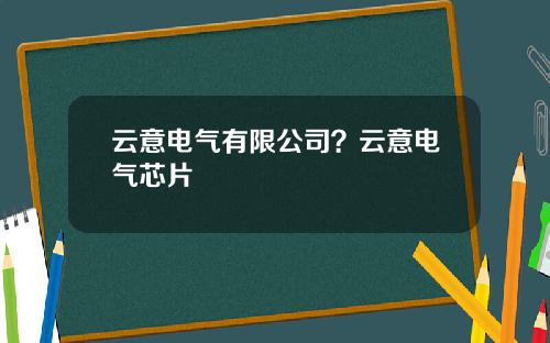 云意电气有限公司？云意电气芯片