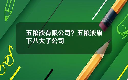 五粮液有限公司？五粮液旗下八大子公司