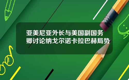 亚美尼亚外长与美国副国务卿讨论纳戈尔诺卡拉巴赫局势