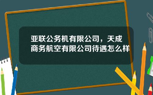 亚联公务机有限公司，天成商务航空有限公司待遇怎么样