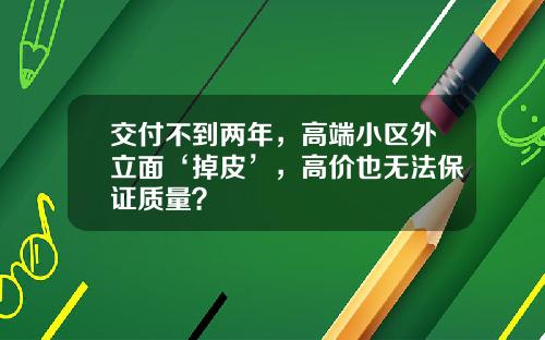 交付不到两年，高端小区外立面‘掉皮’，高价也无法保证质量？