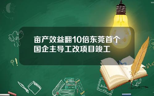 亩产效益翻10倍东莞首个国企主导工改项目竣工