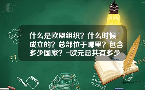 什么是欧盟组织？什么时候成立的？总部位于哪里？包含多少国家？-欧元总共有多少