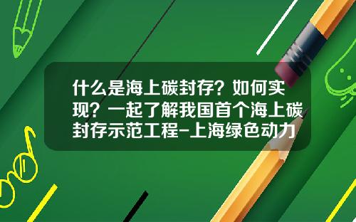 什么是海上碳封存？如何实现？一起了解我国首个海上碳封存示范工程-上海绿色动力水上运输有限公司