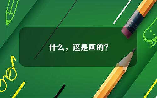 什么，这是画的？