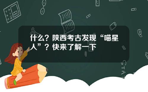 什么？陕西考古发现“喵星人”？快来了解一下