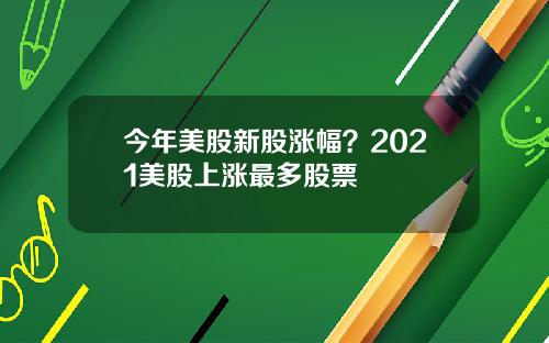 今年美股新股涨幅？2021美股上涨最多股票