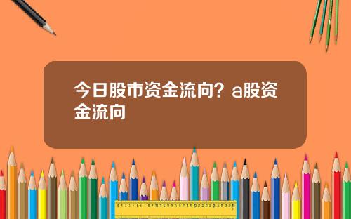 今日股市资金流向？a股资金流向