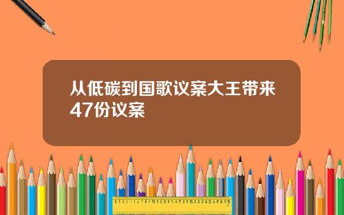 从低碳到国歌议案大王带来47份议案