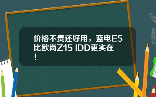 价格不贵还好用，蓝电E5比欧尚Z15 IDD更实在！