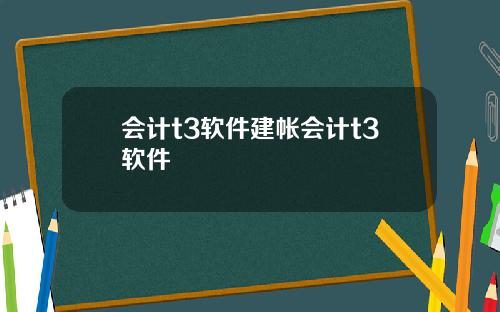会计t3软件建帐会计t3软件