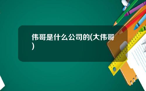 伟哥是什么公司的(大伟哥)