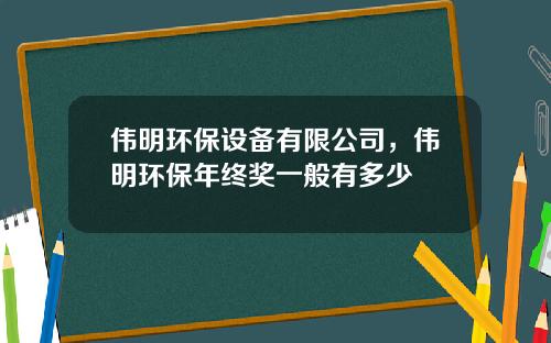 伟明环保设备有限公司，伟明环保年终奖一般有多少