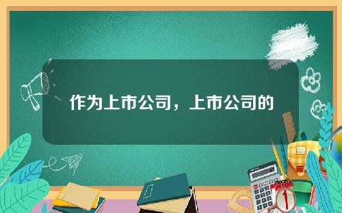 作为上市公司，上市公司的