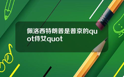 佩洛西特朗普是普京的quot侍女quot