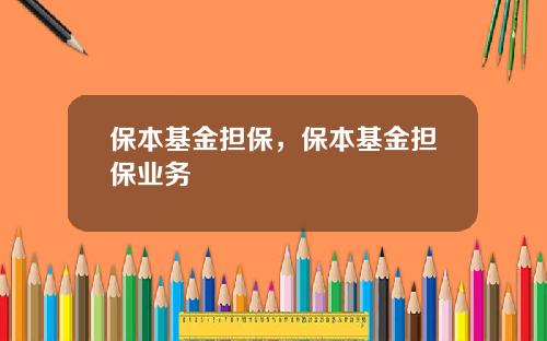 保本基金担保，保本基金担保业务