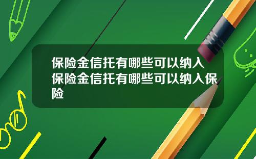 保险金信托有哪些可以纳入保险金信托有哪些可以纳入保险