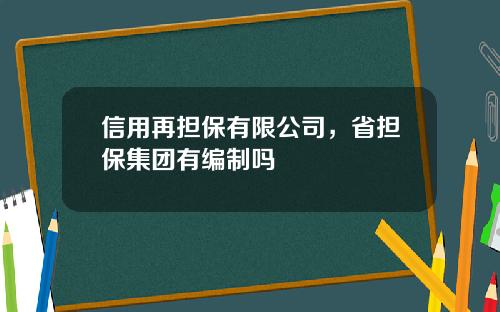 信用再担保有限公司，省担保集团有编制吗