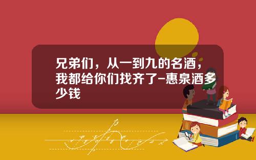兄弟们，从一到九的名酒，我都给你们找齐了-惠泉酒多少钱