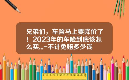 兄弟们，车险马上要降价了！2023年的车险到底该怎么买...-不计免赔多少钱一年