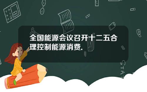 全国能源会议召开十二五合理控制能源消费.