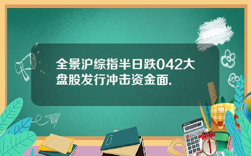 全景沪综指半日跌042大盘股发行冲击资金面.
