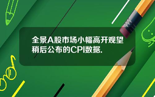 全景A股市场小幅高开观望稍后公布的CPI数据.