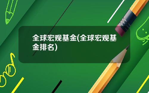 全球宏观基金(全球宏观基金排名)
